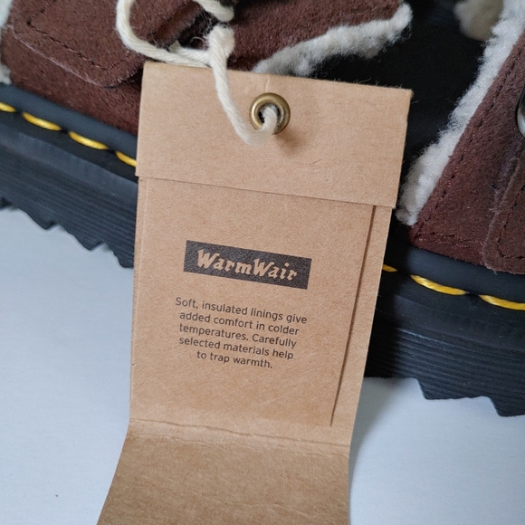 NEW Dr. Martens Myles Suede Fur-lined Buckle Slide Sandals Dark Brown Size 13 - Picture 11 of 16